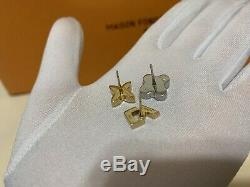 NWOT Authentic Louis Vuitton Stud Earrings Mismatched 3-pc Gold Silver Monogram