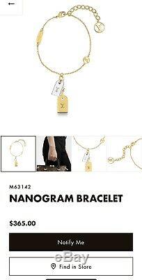 NWOT Limited Authentic Louis Vuitton Nanogram Bracelet Accessories Gold Silver