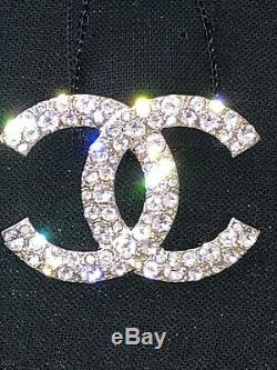 NWT 2020 CHANEL CC Logo Signature Classic Crystal Beautiful Brooch with Receipt