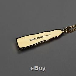 NWT $445 Saint Laurent Paris YSL Gold Lipstick Pendant Chain Necklace AUTHENTIC