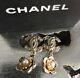 Nwt Chanel Camellia Cc Earrings Pearl Crystal Gold 2018 Pierced Dangling Studs