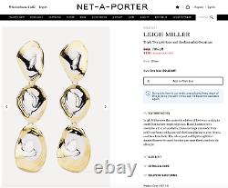 NWT LEIGH MILLER Triple Tier gold-tone and rhodium-plated earrings $460