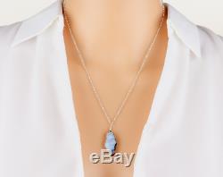Natural Raw Moonstone 925 Fine Silver Pendant Necklace healing crystals jewelry