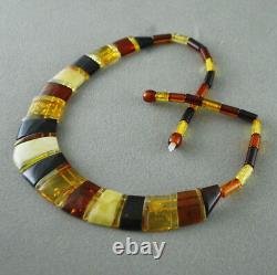 Natural baltic amber multicolor necklace 21 gr