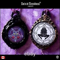 Necklace protective talisman magic black pendant wicca baphomet satan halloween
