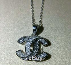 Never Used/ Beauty CHANEL CC LOGO Crystal Necklace