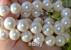 New! 14K Clasp AAA+ 11-12mm south sea white round pearl necklace 18inch
