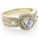 New 1.20ct Round Cut Halo Diamond Engagement Wedding Ring 14k Yellow Gold Over