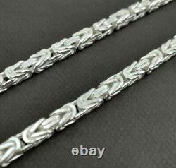 New MENS Byzantine Kings Chain Necklace 925 Sterling Silver 22Inch 8mm 200GR