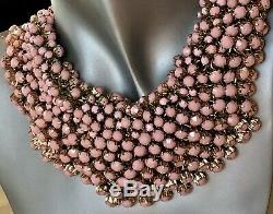 Nordstrom Natasha Haute Couture Pink Chunky Choker Necklace Statement Jewelry