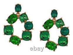 Oscar de la Renta 254800 Womens Bold Crystal Earrings Green Multi