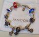 Pandorasterling Silver Lobster Clasp Bracelet With 9 Charms Ale/925 Rareeuc