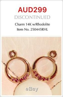 PANDORA GENUINE 14k Gold Rhodolite Earrings, 250445RHL