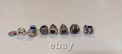 PANDORA Sterling Silver Loaded Charm Bracelet with 10 Charms ALE-925 EUC