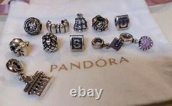PANDORA Sterling Silver Loaded Charm Bracelet with 11 Charms ALE-925 EUC
