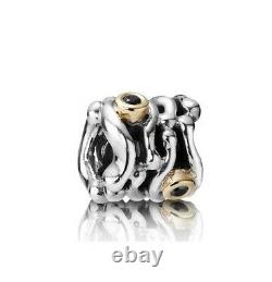 Pandora Dancing Sterling Two Tone Bead Silver With 14k Gold #790569db F/sh