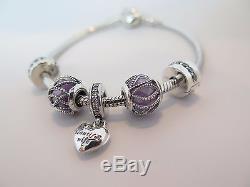 Pandora Purple My Beautiful Wife Heart Clasp Bracelet Gift Set Love Romance