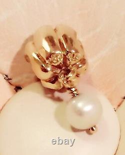 Pandora Retired Rare 14k Yellow Gold Pearl Charm With CZ, 750238LCZ