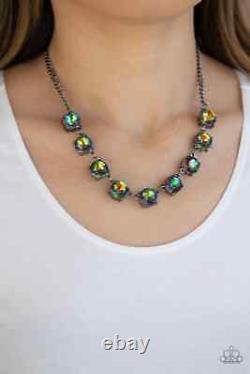 Paparazzi (OIL SPILL) Iridescent Icing MULTI Necklace Set HTF NWT