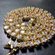 Party Wear Tennis Style Necklace With 7mm White Moissanites Studded Yellow Plate