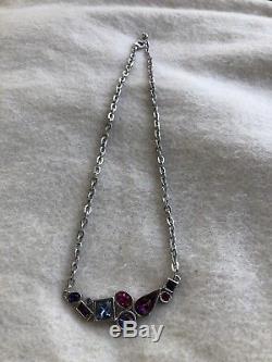 Patricia Locke 18 Silver Tone Necklace with Beautiful Swarovski Crystals