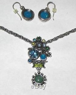 Patricia Locke Silver Tone Necklace & Earrings with Beautiful Swarovski Crystals