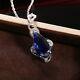 Pear Cut 3ct Simulated Blue Sapphire Women's Charm Pendant 14k White Gold Plated