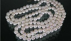 Perfect round 50 AAA 7.5-8mm white akoya pearls necklace 14k gold clasp