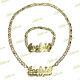 Personalized 14k Gp Double Plated Xo Hugs And Kisses Name Necklace Bracelet Set