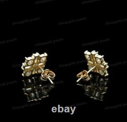 Pretty 1.25CT Simulated Baguette Diamond Stud Earrings Gold Plated 925 Silver