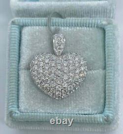 Pretty 1.50 Ct Round Cut Simulated Diamond Heart Pendant 14k White Gold Plated