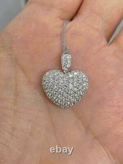 Pretty 1.50 Ct Round Cut Simulated Diamond Heart Pendant 14k White Gold Plated