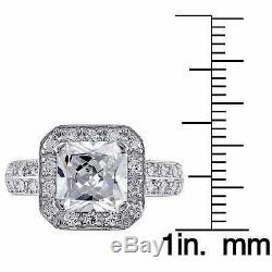 Princess Cut 1.20 Diamond Engagement Wedding Ring 14k White Gold Over Women's