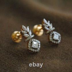 Princess Cut Simulated Diamond Women's Stunning Earring 14K Yellow Gold Plated