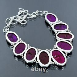 Purple Labradorite Gemstone Necklace 925 Sterling Silver Labradorite Necklace