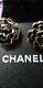 Rare Chanel Cc Logos Camellia Earrings Black Clipons In Box With Gift Bag