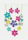 Rare Paparazzi Zi 2013 Empire Diamond Floral Necklace & Earring Set Htf