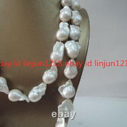 Real Huge Aaa South Sea White Baroque Pearl Necklace 18/20/22/24/28/30/36'