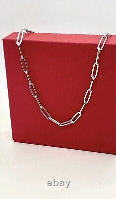 Real White Gold Paperclip Necklace, 14k Real Gold Paperclip Chain 3mm-6mm 16-24