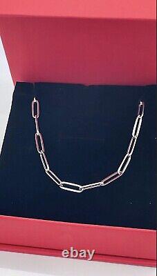 Real White Gold Paperclip Necklace, 14k Real Gold Paperclip Chain 3mm-6mm 16-24