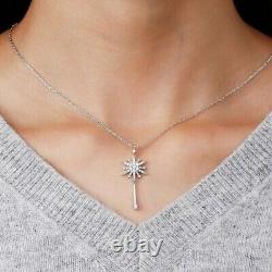 Round Cut Simulated Diamond Women's Gorgeous Pendant In 14K White Gold Plated
