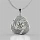 Round Cut Simulated Diamond Women's Swirl Pendant Necklace 14k White Gold Plated