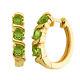 Round Cut Simulated Green Peridot Hoop Earrings 14k Yellow Gold Plated Silver