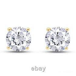 Round Moissanite Solitaire Stud Earrings Sterling Silver