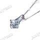 Sale Solid 10k White Gold Lady Wedding Party Prong Cubic Zirconia Pendant