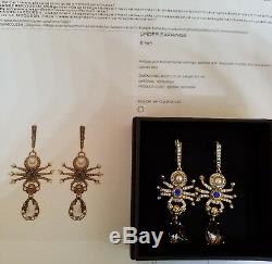 Signed $595 Alexander Mcqueen Spider Earrings, Nwot, Stunning Beauty