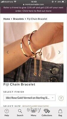 Signed Monica Vinader Designer Brand PETITE Fiji Chain Bracelet Silver Gold Rose