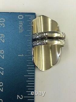 Silpada HELEN OF TROY Shield Oxidized Sterling Silver Ring Size 7 EUC 12.7g