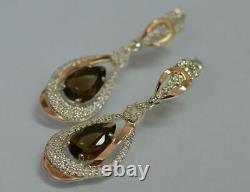 Silver 925 Earring Golden Plated Ukriane Stamp Woman Jewelry 375 8.5gr Beauty