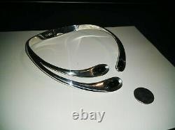 Silver choker necklace heavy over 4.2 OZ 4.5 inches in diameter all around